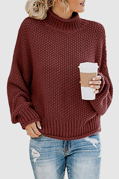 Casual & Stylish Classic Solid Patchwork Turtleneck Sweaters(11 Colors)