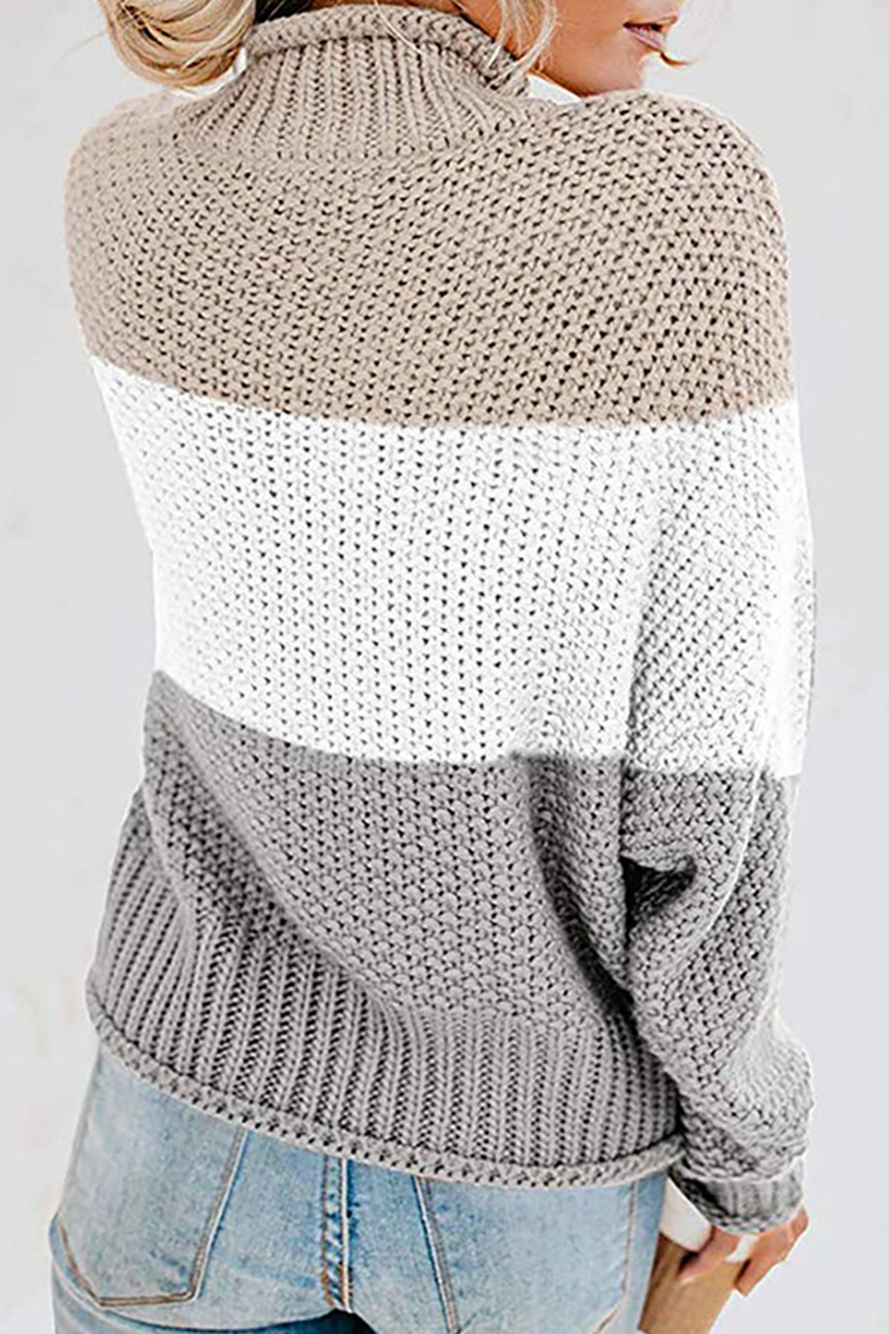 Casual & Stylish Patchwork Contrast Turtleneck Sweaters(7 Colors)