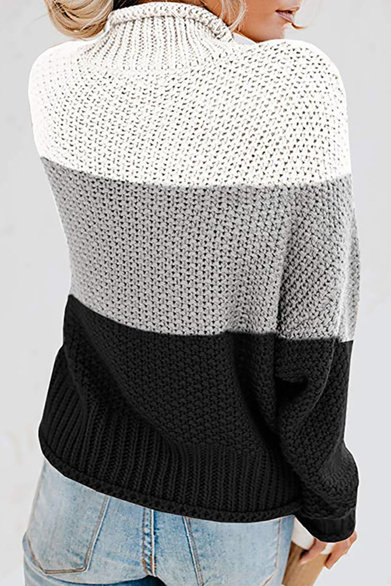 Casual & Stylish Patchwork Contrast Turtleneck Sweaters(7 Colors)