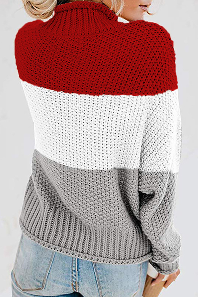 Casual & Stylish Patchwork Contrast Turtleneck Sweaters(7 Colors)
