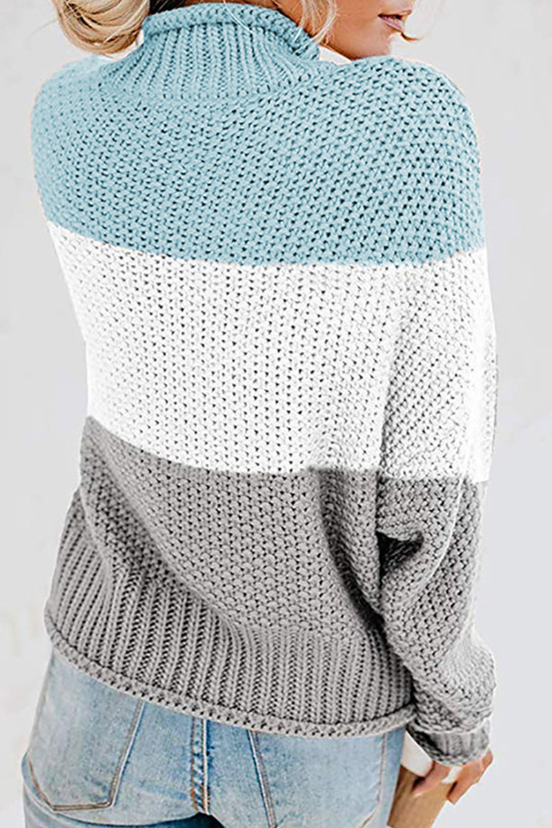 Casual & Stylish Patchwork Contrast Turtleneck Sweaters(7 Colors)