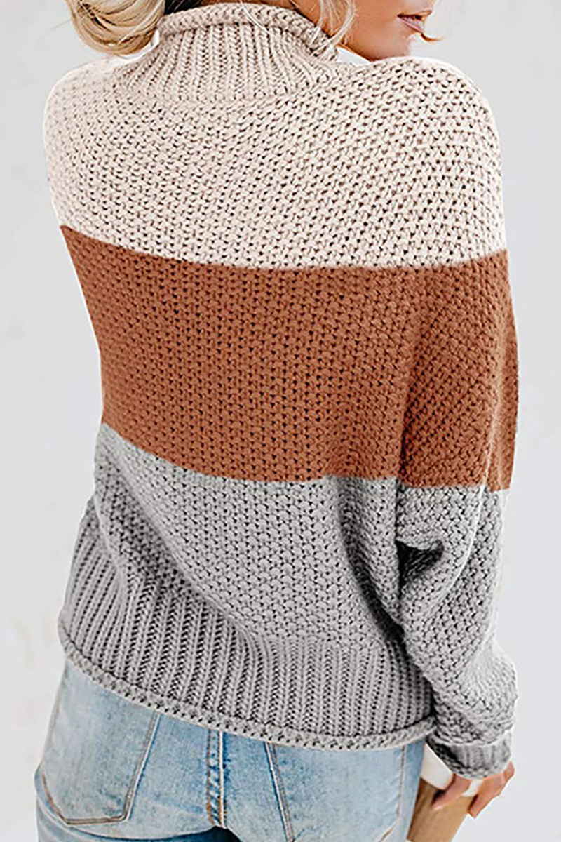 Casual & Stylish Patchwork Contrast Turtleneck Sweaters(7 Colors)