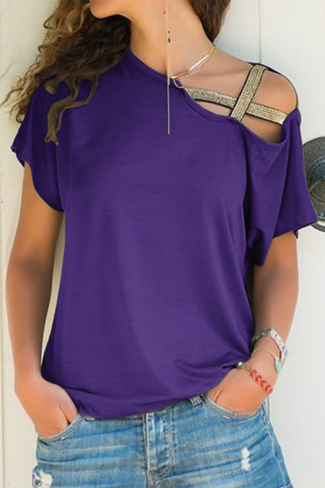 Casual en stijlvolle klassieke effen T-shirts met splitverbinding en schuine kraag (7 kleuren)
