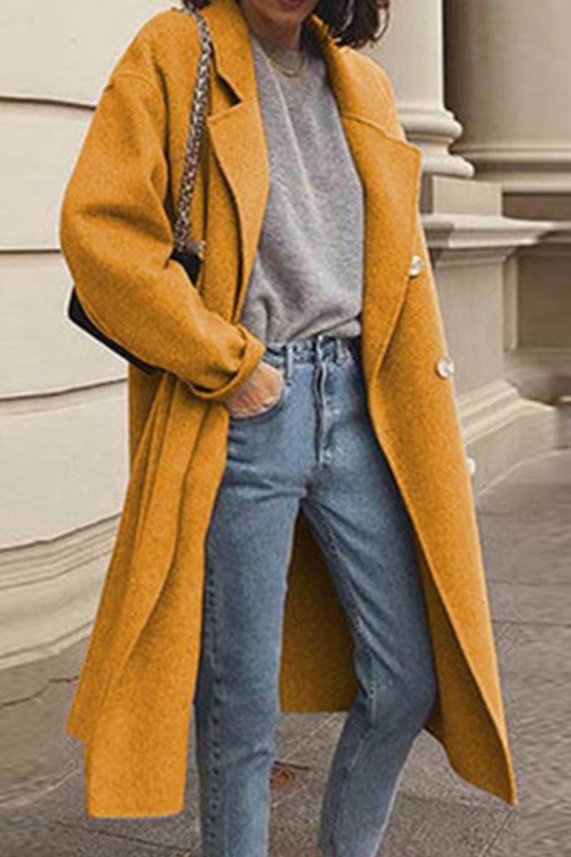 Casual & Stylish Elegant & Stylish Classic Solid Buckle Turndown Collar Outerwear(6 Colors)