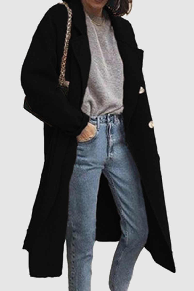 Casual & Stylish Elegant & Stylish Classic Solid Buckle Turndown Collar Outerwear(6 Colors)