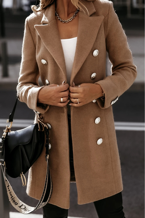 Prendas de abrigo con cuello vuelto y hebilla sólida clásica elegante y con estilo (4 colores)