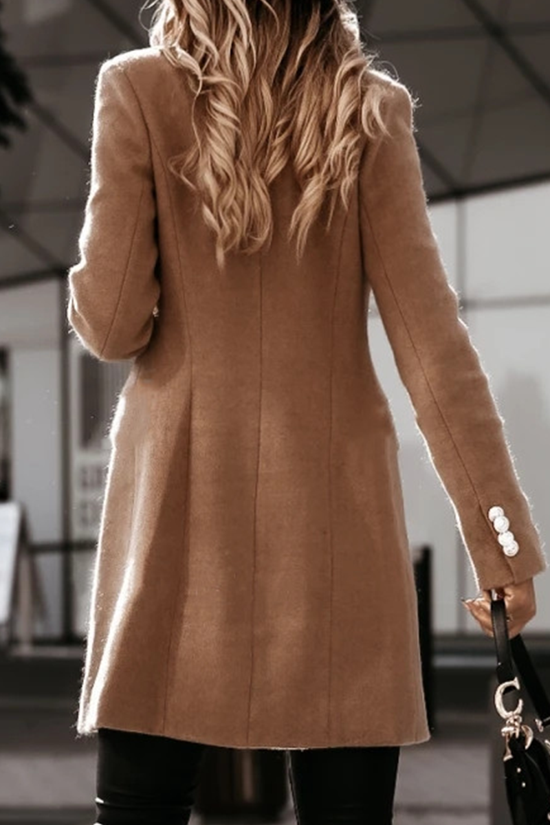 Elegant & Stylish Classic Solid Buckle Turn-back Collar Outerwear(4 Colors)