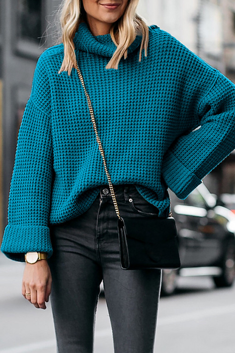 Casual en stijlvolle klassieke effen patchwork coltrui-sweaters (6 kleuren)