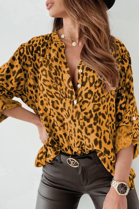 Blusas con hebilla con estampado animal, elegantes y elegantes a la moda (3 colores)