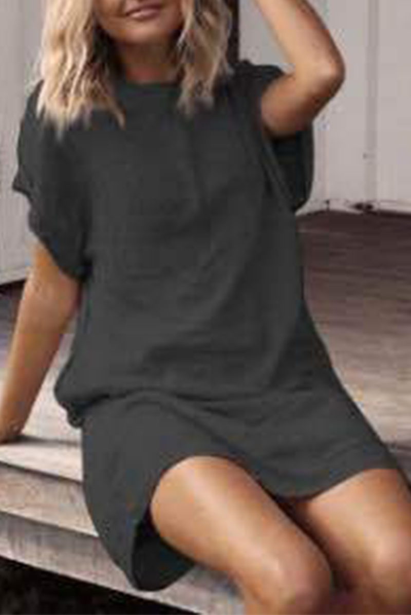 Casual en stijlvol Klassiek Effen Basic O-hals Korte jurken (9 kleuren)