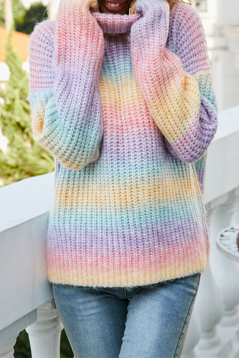 Casual en stijlvolle geleidelijke verandering Basic coltrui topsweater