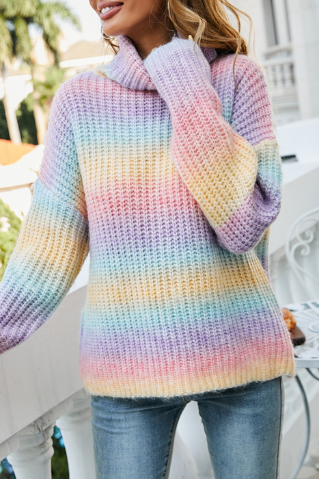 Casual en stijlvolle geleidelijke verandering Basic coltrui topsweater