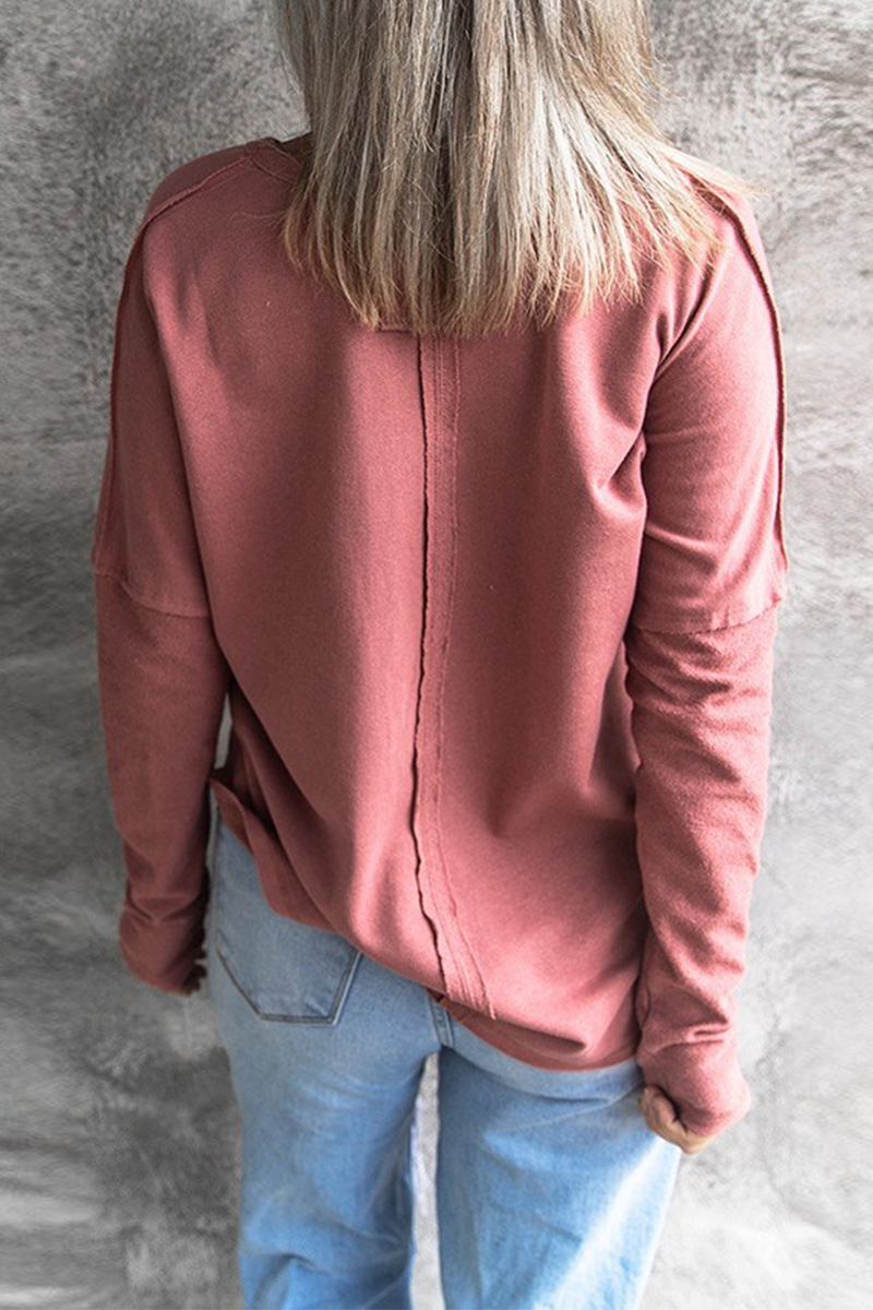 Casual en stijlvolle klassieke effen split-join tops met V-hals