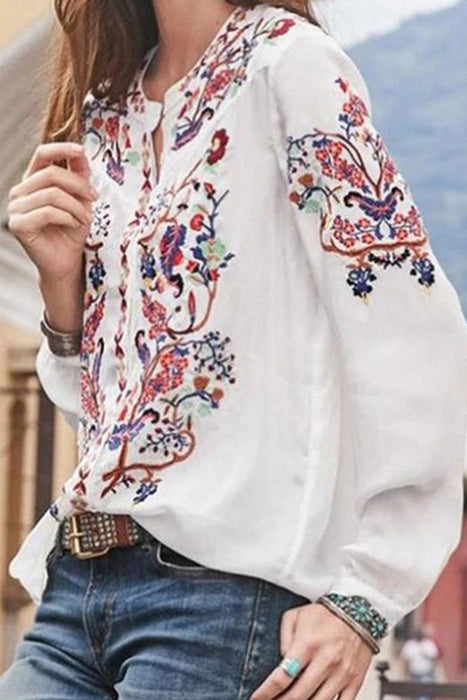 Moda vanguardista: blusas estampadas con cuello mandarín (disponibles en 3 colores)