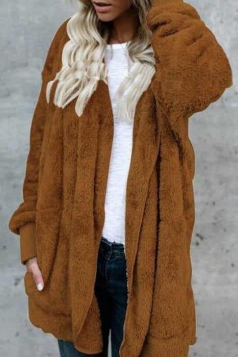 Ropa de abrigo con cuello con capucha y unión dividida, clásica, informal y elegante a la moda (12 colores)
