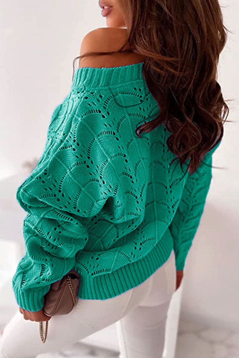 Fashion Casual & Stylish Classic Solid Hollowed Out O Neck Tops