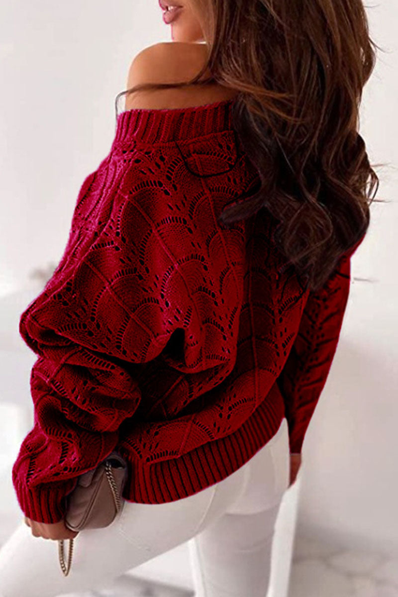 Fashion Casual & Stylish Classic Solid Hollowed Out O Neck Tops