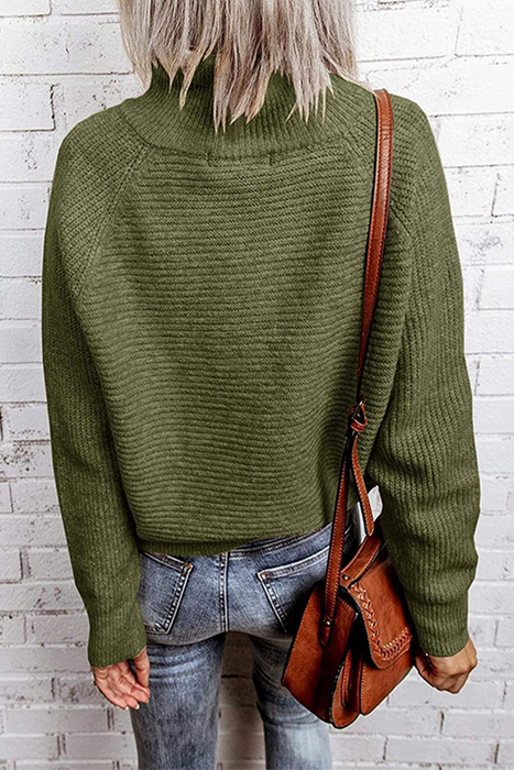 Casual en stijlvolle klassieke effen patchwork rits O-hals topsweater