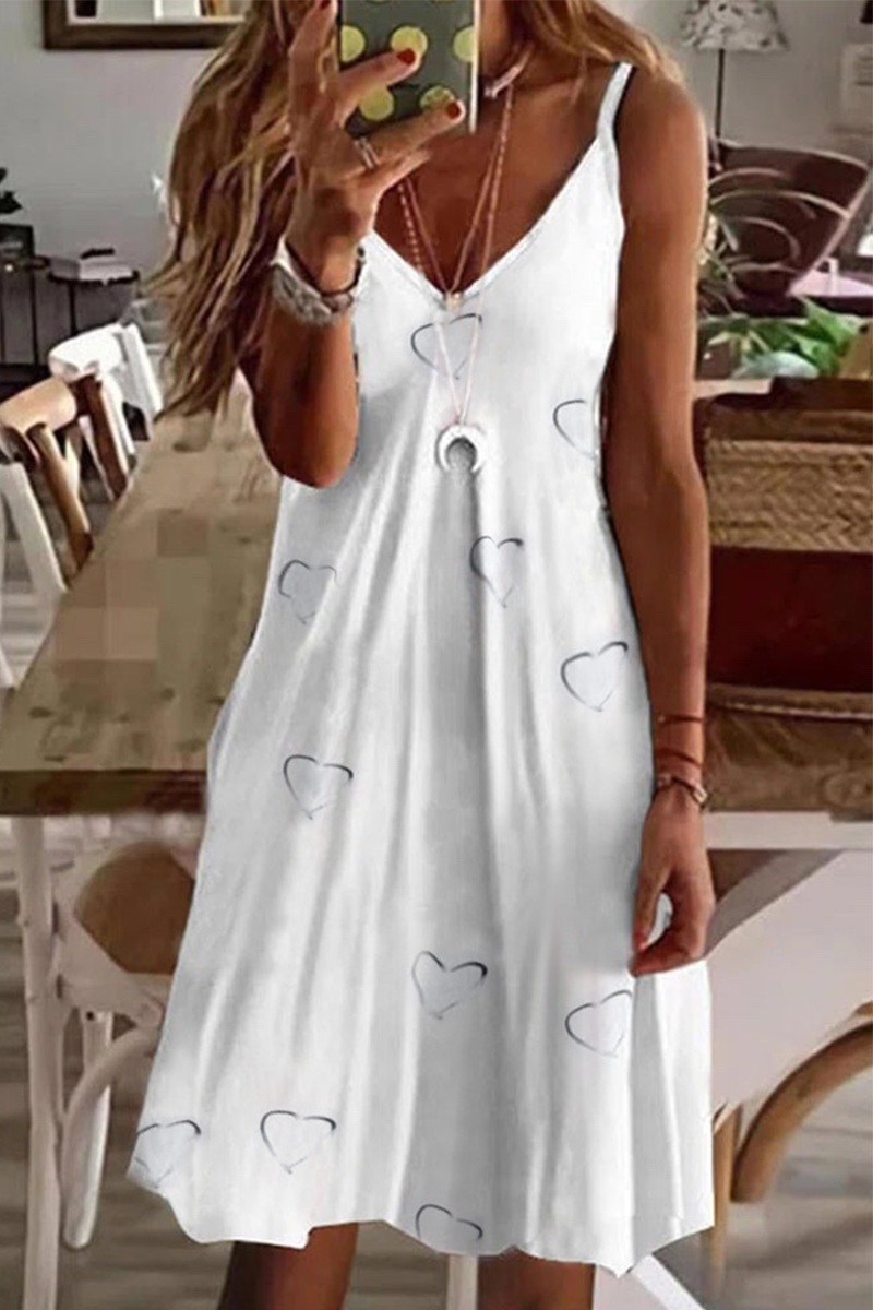 Casual & Stylish Print Patchwork V Neck A Line Dresses(4 Colors)