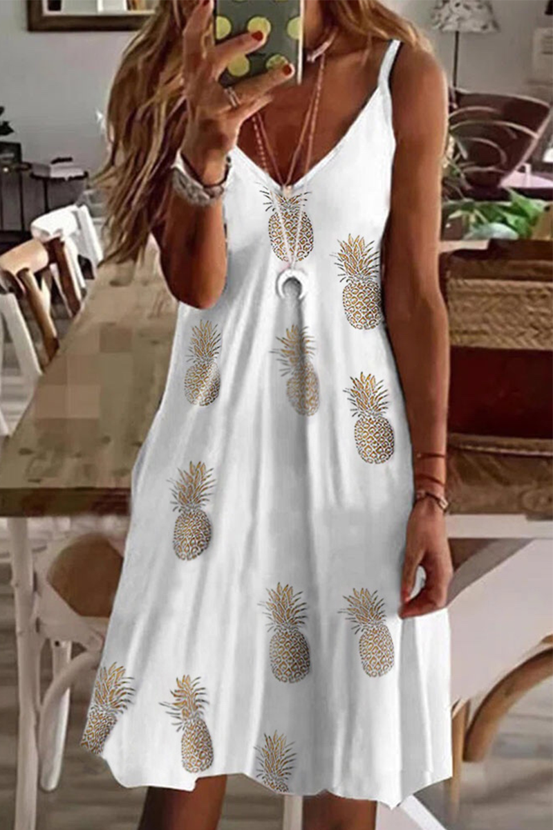 Casual & Stylish Print Patchwork V Neck A Line Dresses(4 Colors)