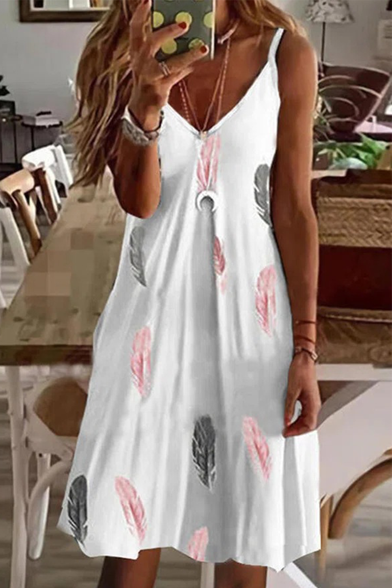 Casual & Stylish Print Patchwork V Neck A Line Dresses(4 Colors)