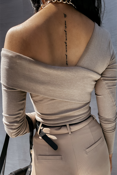 Elegant & Stylish Classic Solid Make Old Oblique Collar Tops(3 Colors)