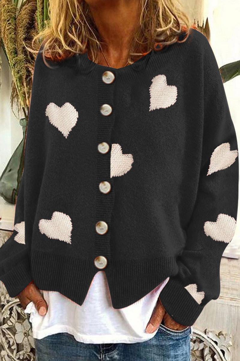 Casual en stijlvolle print-gesp Contrasterende O-hals tops