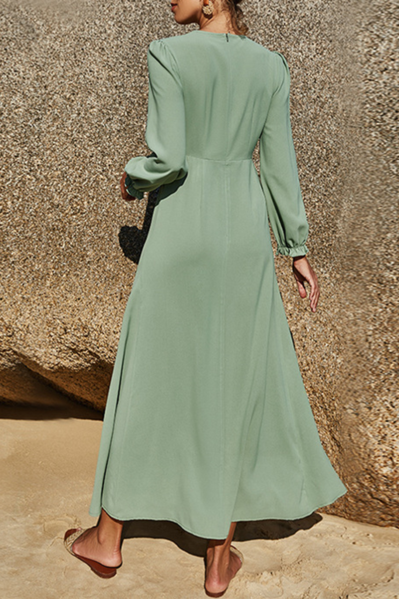 Elegante en stijlvolle klassieke effen patchwork stringy zelfkant rokjurken met o-hals en taille