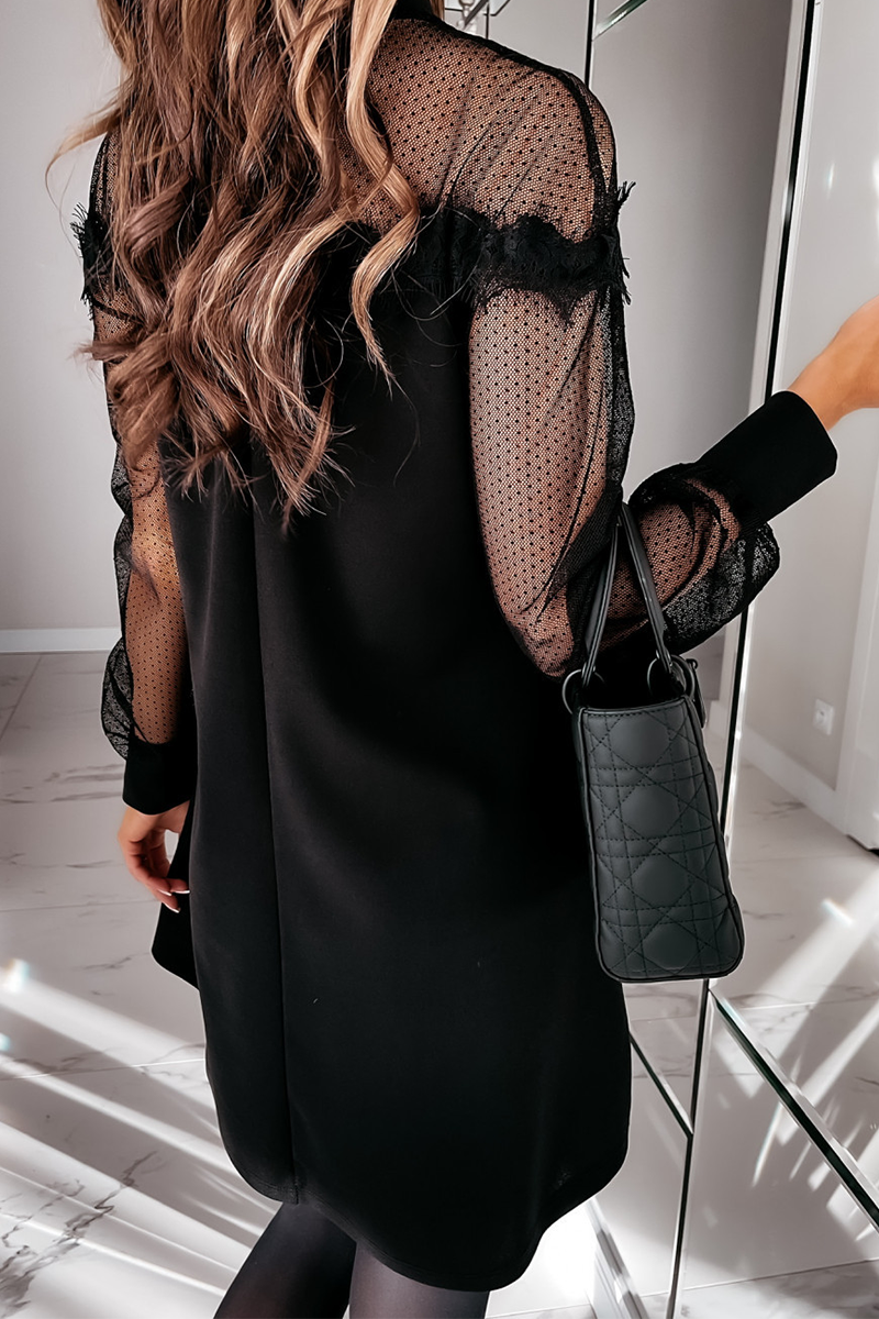 Elegant & Stylish Patchwork Lace Mesh O Neck Dresses