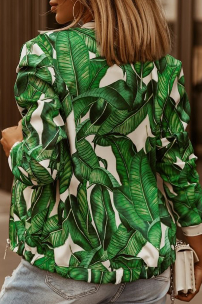 Casual en stijlvol Elegant en stijlvol Print Patchwork Rits O-hals Bovenkleding (6 kleuren)