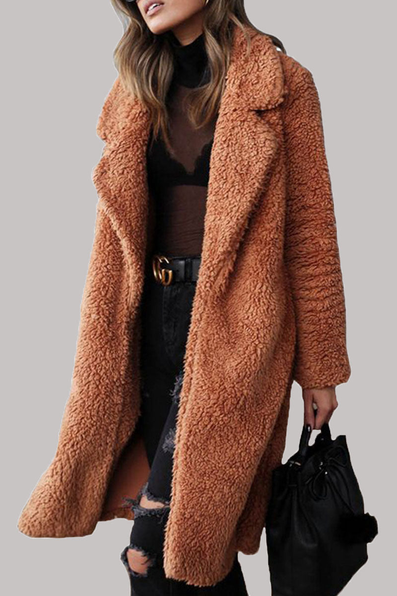 Fashion Street Classic Solid Draw String Turndown Collar Outerwear(6 Colors)