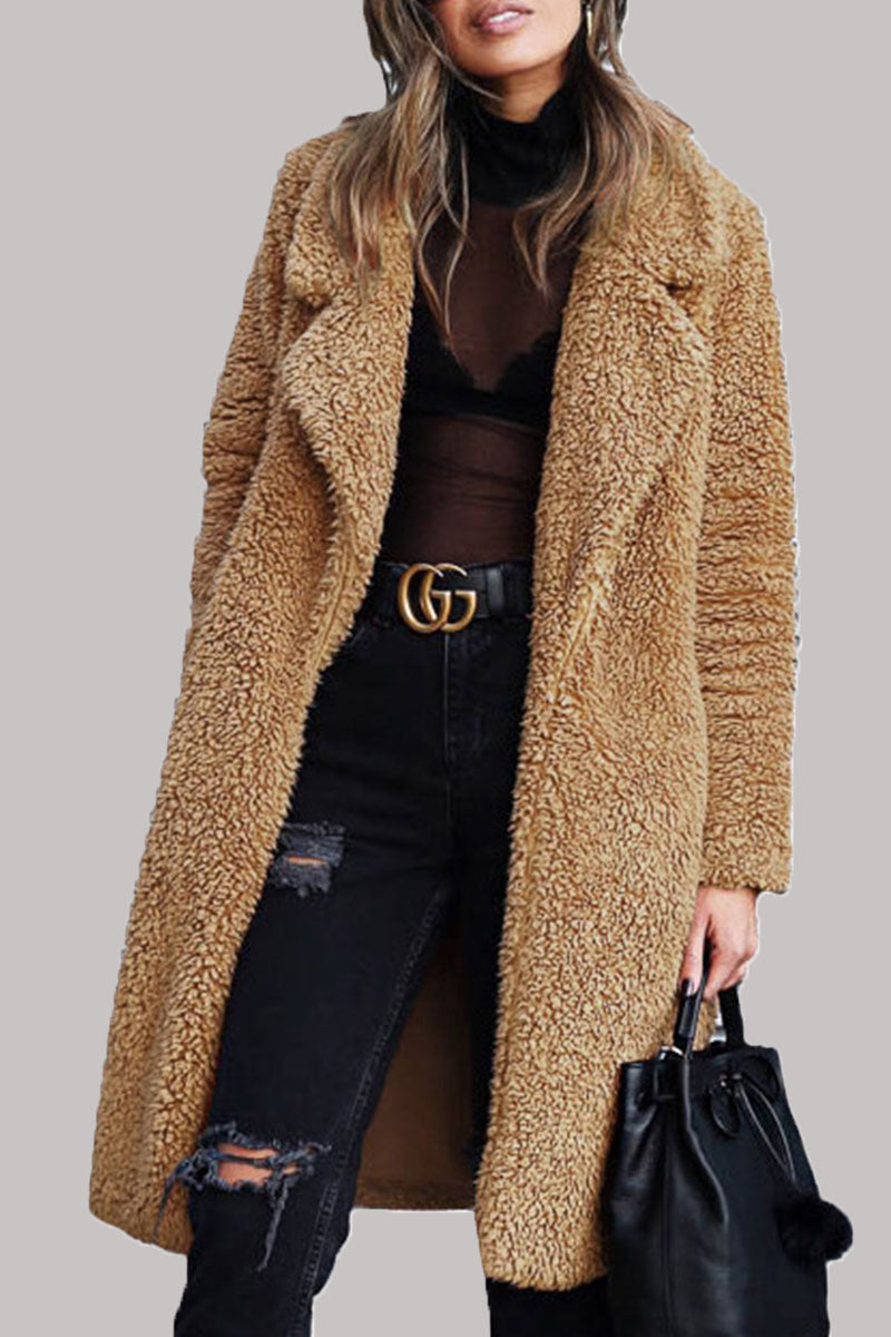 Fashion Street Classic Solid Draw String Turndown Collar Outerwear(6 Colors)