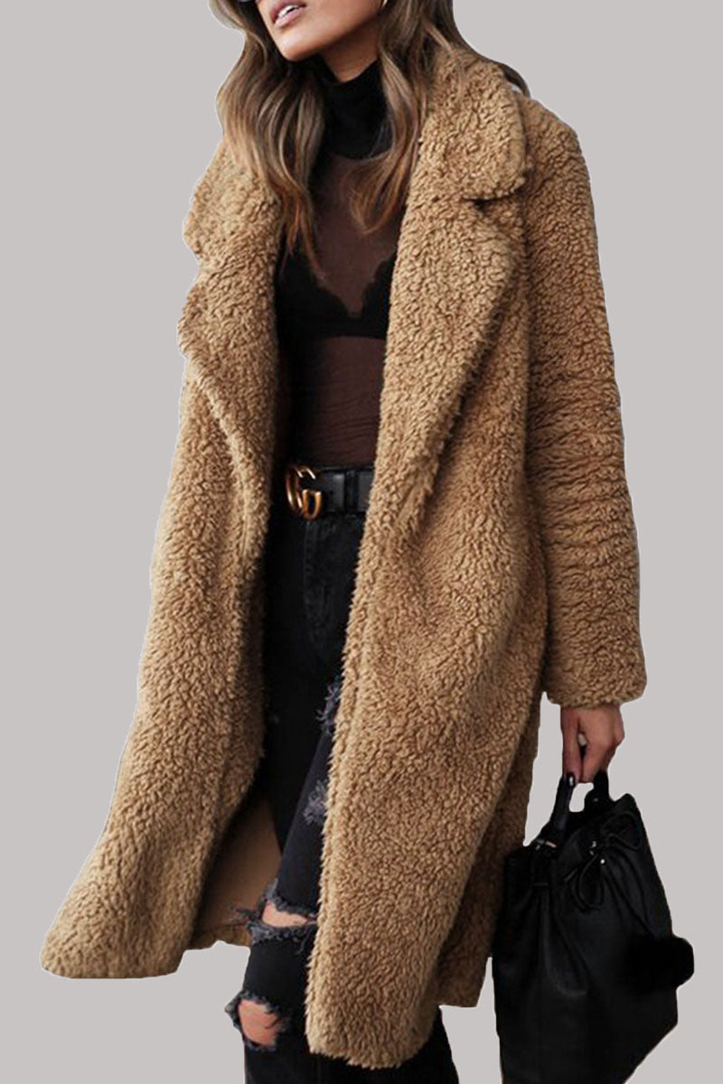 Fashion Street Classic Solid Draw String Turndown Collar Outerwear(6 Colors)