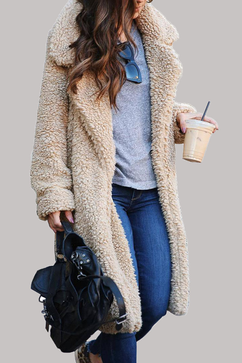 Fashion Street Classic Solid Draw String Turndown Collar Outerwear(6 Colors)