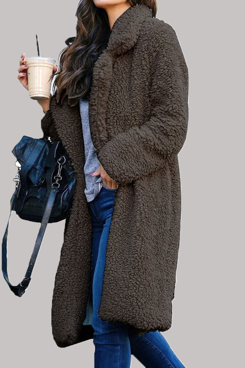 Fashion Street Classic Solid Draw String Turndown Collar Outerwear(6 Colors)