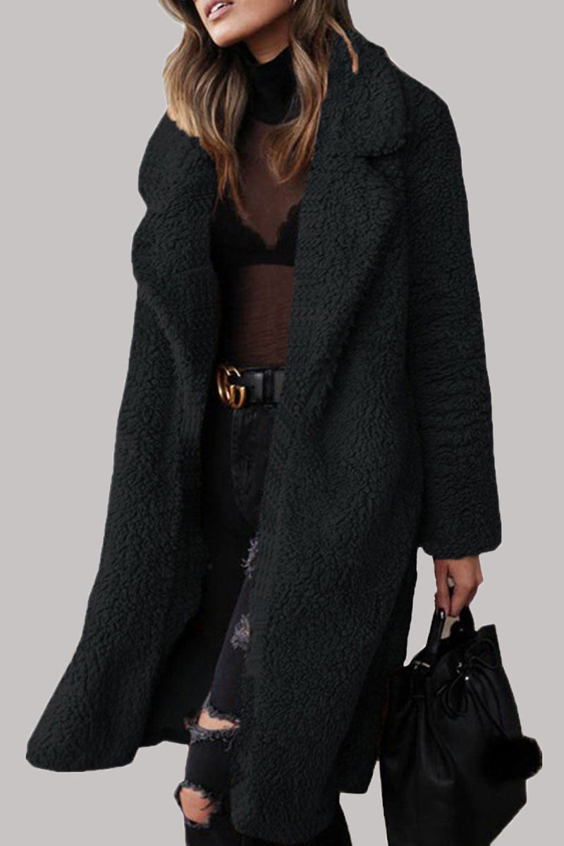 Fashion Street Classic Solid Draw String Turndown Collar Outerwear(6 Colors)