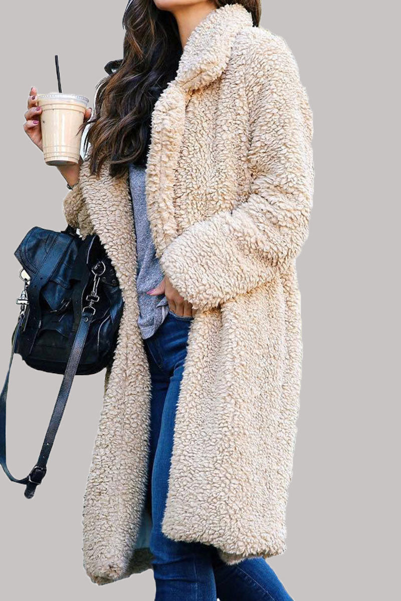 Fashion Street Classic Solid Draw String Turndown Collar Outerwear(6 Colors)