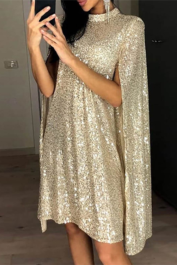 Elegant & Stylish Classic Solid Patchwork Mandarin Collar Dresses(4 Colors)