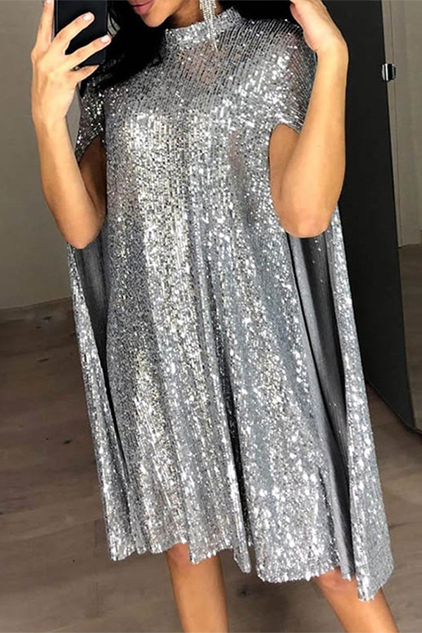 Elegant & Stylish Classic Solid Patchwork Mandarin Collar Dresses(4 Colors)