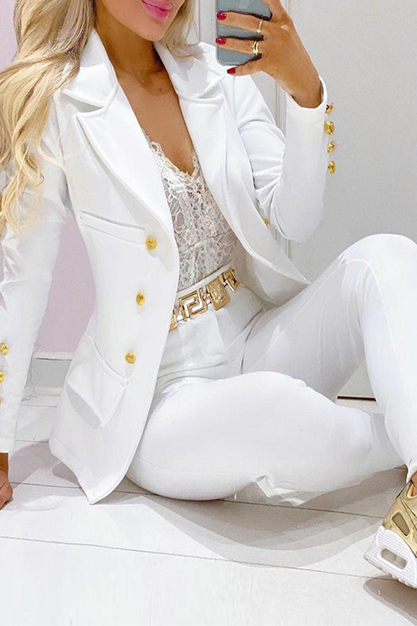 British Style Classic Solid Patchwork Buckle Turn-back Collar Long Sleeve Two Pieces (without Belt)(5 Colors)