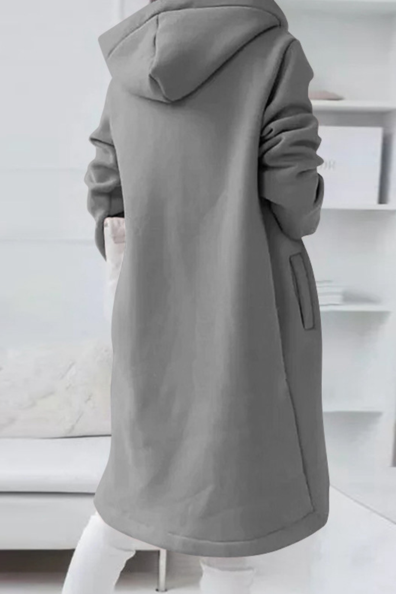 Casual & Stylish Classic Solid Draw String Zipper Hooded Collar Outerwear(8 Colors)