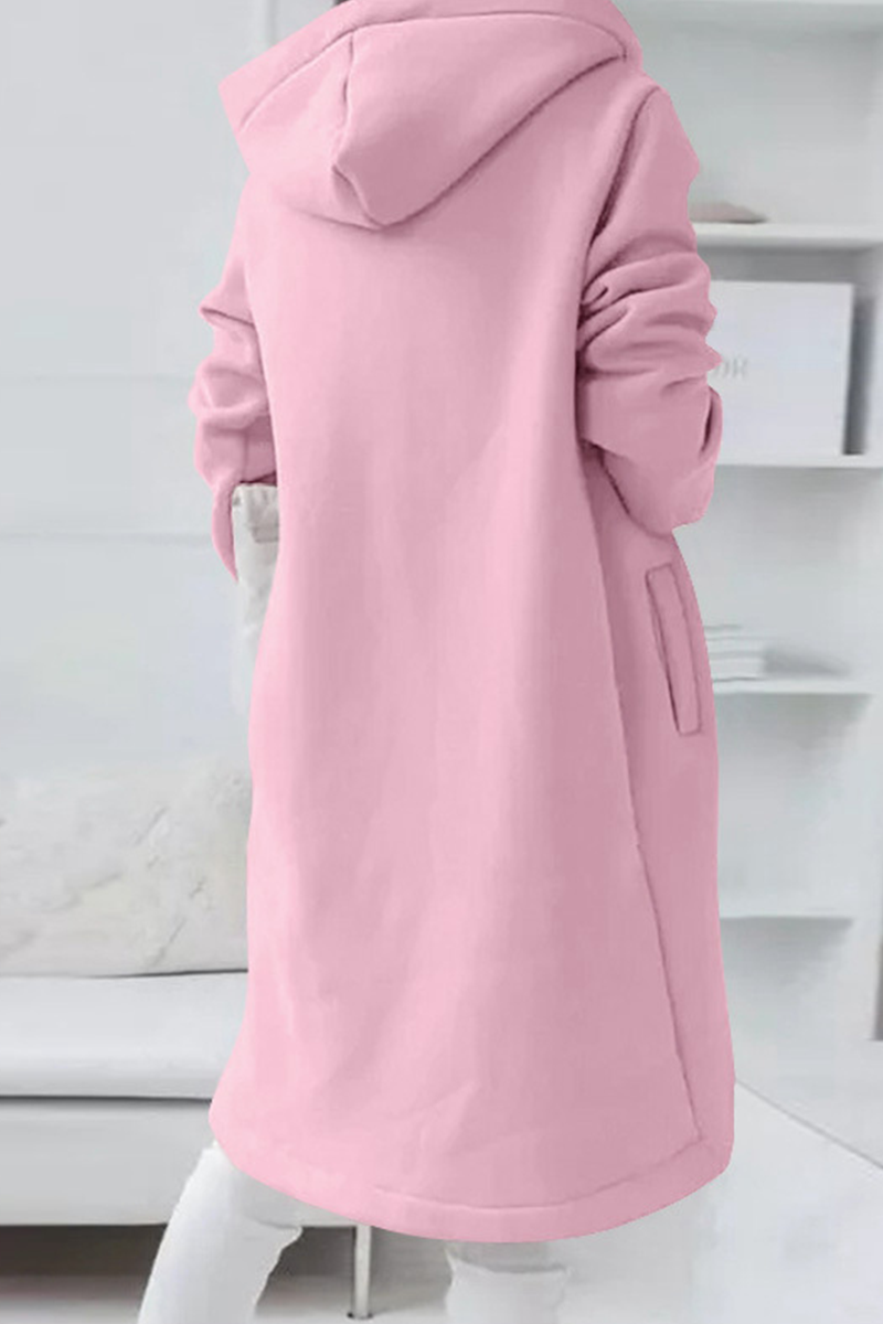 Casual & Stylish Classic Solid Draw String Zipper Hooded Collar Outerwear(8 Colors)