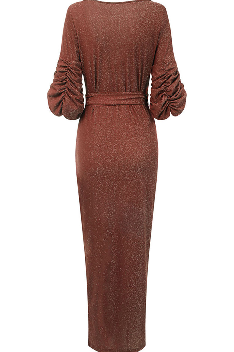 Sexy Solid Patchwork V Neck Evening Dress Dresses Elegant For Special Occasions