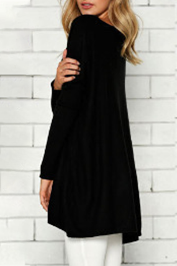 Casual & Stylish Classic Solid Split Joint O Neck Tops(11 Colors)