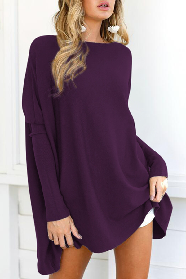 Casual & Stylish Classic Solid Split Joint O Neck Tops(11 Colors)