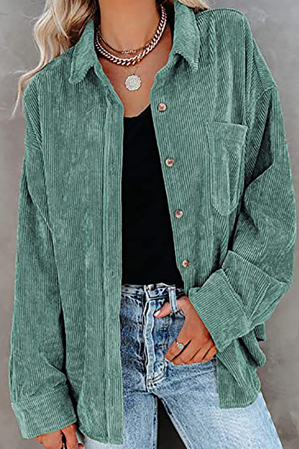 Casual en stijlvolle straat klassieke effen gesp kraag tops (16 kleuren)