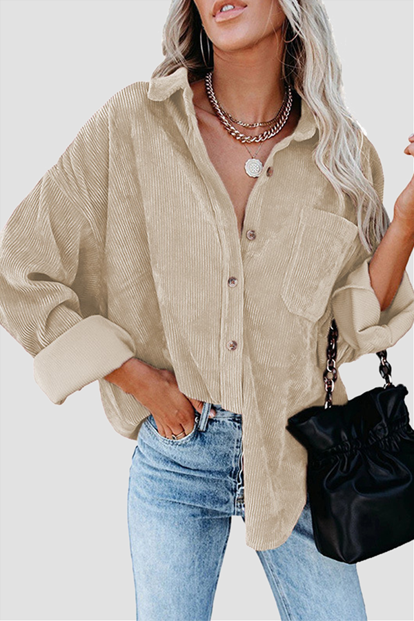 Casual en stijlvolle straat klassieke effen gesp kraag tops (16 kleuren)