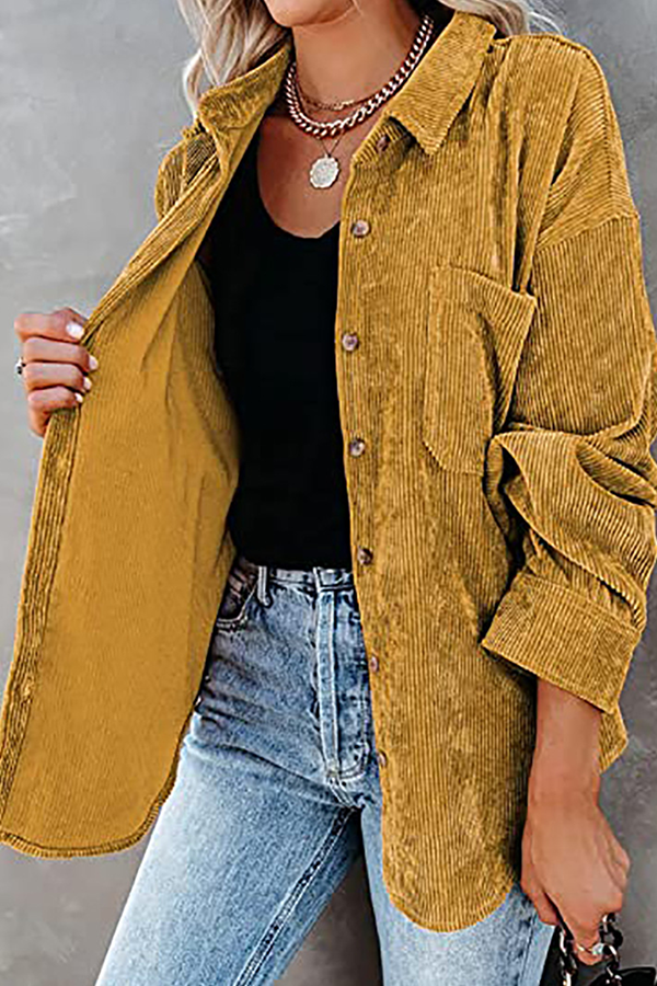 Casual en stijlvolle straat klassieke effen gesp kraag tops (16 kleuren)