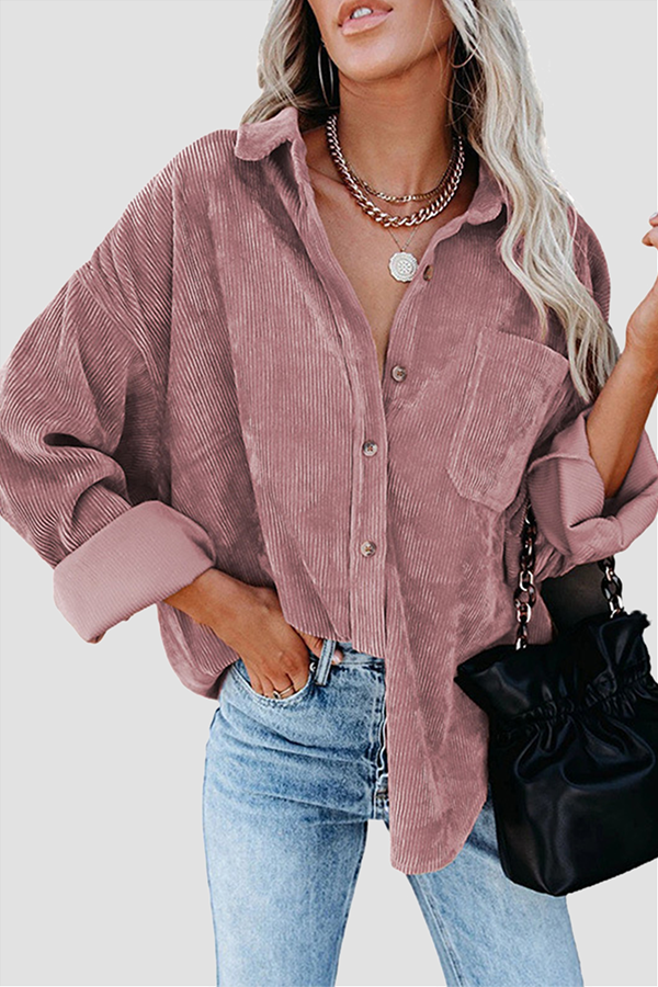 Casual en stijlvolle straat klassieke effen gesp kraag tops (16 kleuren)