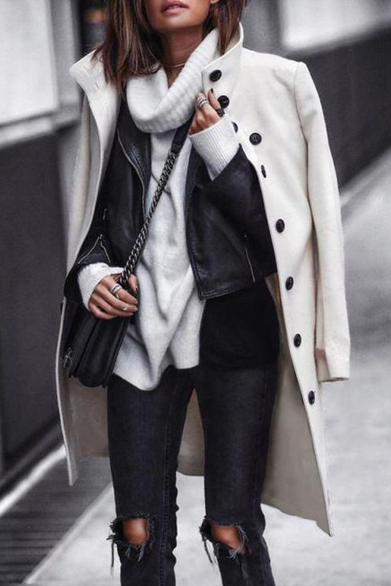 Casual en stijlvolle straatklassieke bovenkleding met gespleten verbinding